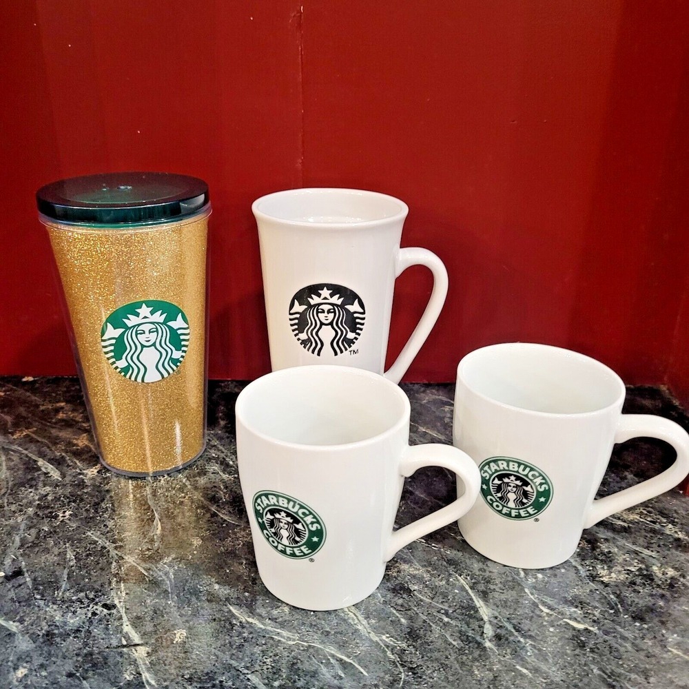 Starbucks Mug Lot of 4 Coffee Cups Tumbler Set Mixed Designs